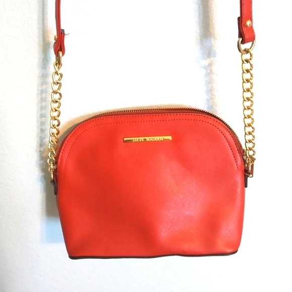 Steve Madden Faux Leather Crossbody Purse Bag Handbad with Gold Chain Strap - Picture 2 of 16